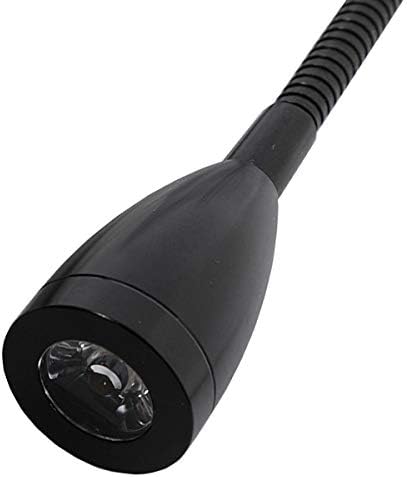 3W 3000K,Black Gooseneck LED Picture Lamp Fixture Wall Light Bedside Reading Light with On/Off Switch Flexible Pipe