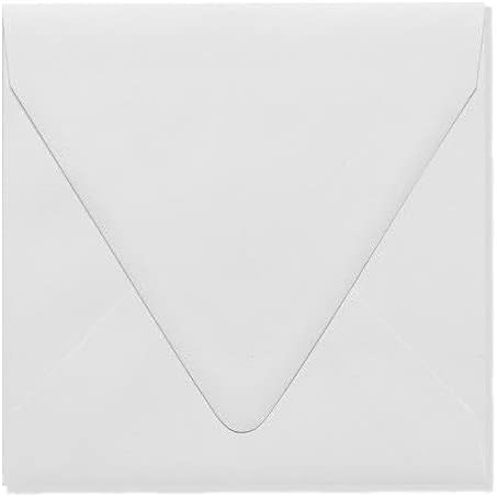 LUXPaper Square Contour Flap Invitation Envelopes | 6 1/2" x 6 1/2" | White | 100% Recycled | 80lb. Text | 50 Qty