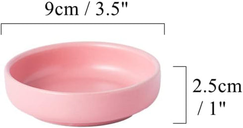 Pink Ceramic Paper Clips Holder, Round Binder Clips Dispenser, Elegant Desktop Organizer for Home Office Supplies