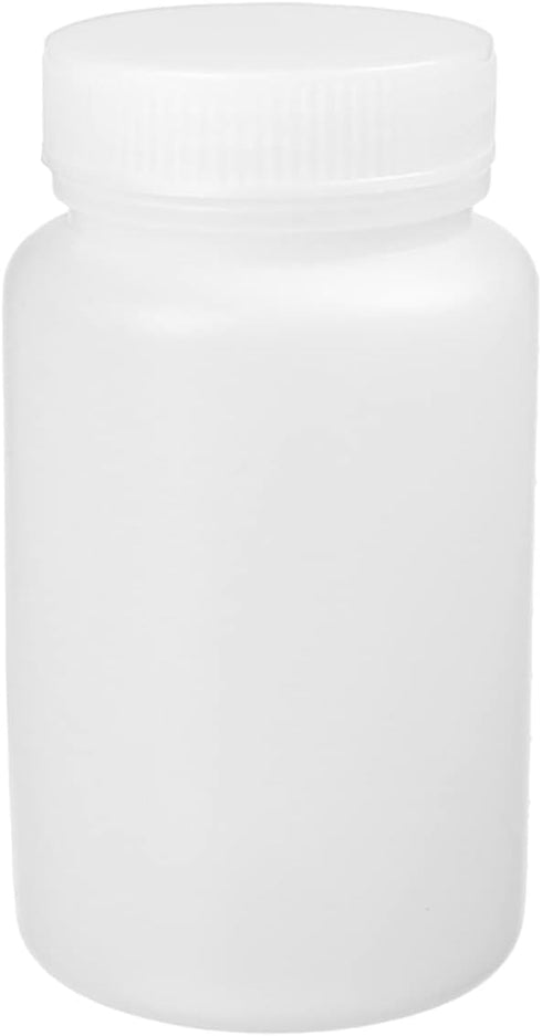 Othmro 10pcs 250ml/8.45oz Plastic Bottles, Lab Cylindrical Chemical Reagent Wide Mouth Storage, White