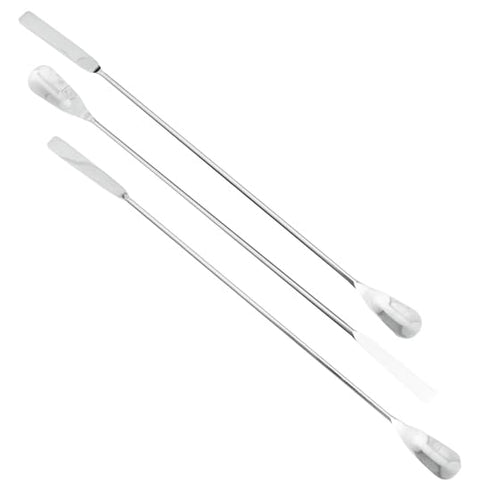 Cole-Parmer-636916 Nickel/SS Lab Spatulas, 1.13" Spoon x 1.63" Flat Blunt Ends, Pack of 3