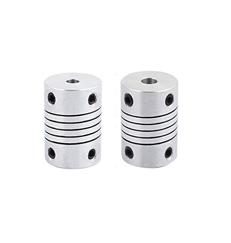 4mm to 5mm Shaft Coupling, 25mm Length, 18mm Diameter Aluminum Alloy Joint Connector for 3D Printer CNC Machine (Pack