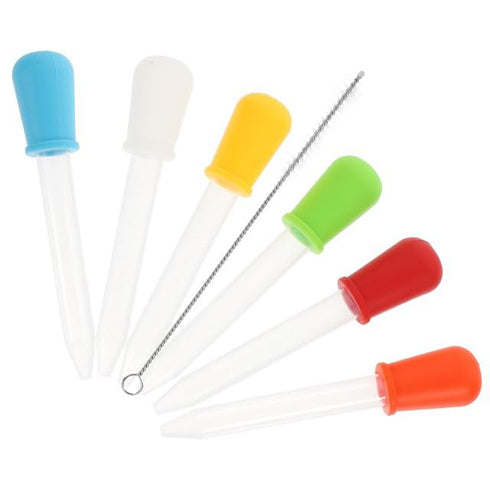 4Pcs Blue 5Ml Small Silicone Reusable Plastic Feeding Medicine Liquid Eye Ear Graduated Pipette Dropper
