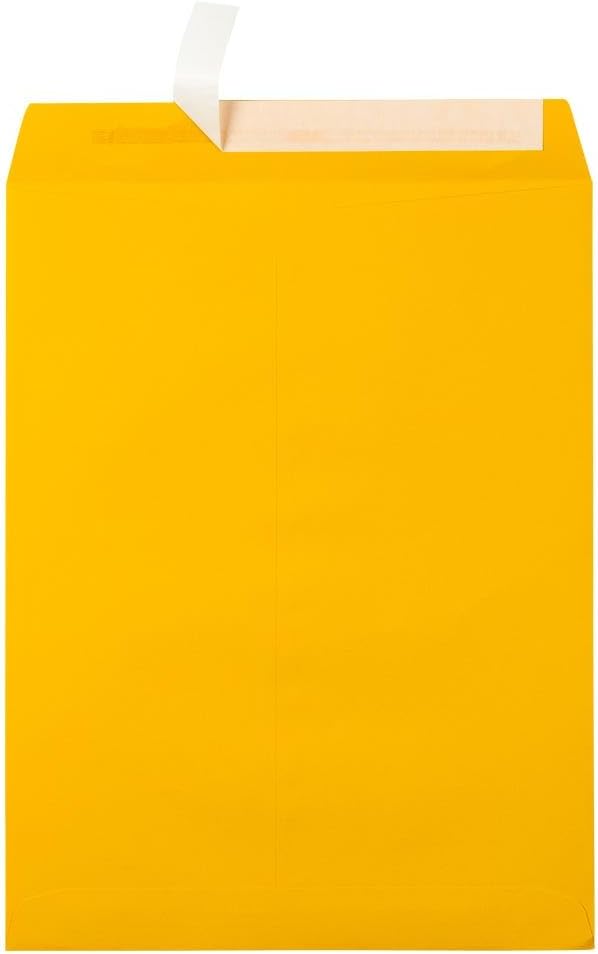 LUXPaper Open End Envelopes 10 x 13 | Peel & Press | Sunflower Yellow | 80lb. Text | 50 Qty