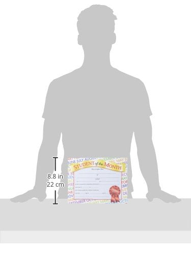 Hayes Student of the Month Certificate, 8-1/2 x 11 in, Paper, Pack of 30, Blue Ink