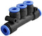 2 PCS 1/4 (6mm) 5 Way Splitter Push in Connector Pneumatic Fittings Black by PAKA HAND TOOLS