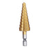 3Pcs/Set High Speed Steel Titanium Step Drill Bit Set, Impact Driver Compatible, 28 (1/8-3/4'') with Pouch