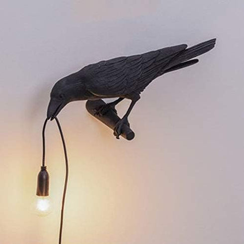 Aooxida Luluckly Raven Light Birds Table Lamps Bedroom Resin Crow Desk Lamp Bedside Light Wall Sconce Black A