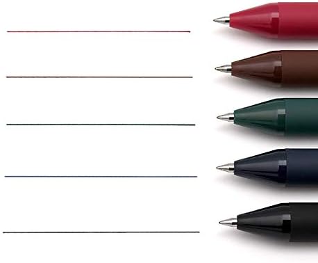NINGSA Pure Retractable Gel Ink Pens, Retro Colored Ink, 0.5mm Extra Fine Point, 5-Pack