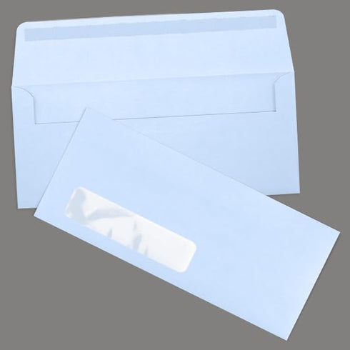 LUXPaper #10 Business Window Envelopes | 50 Qty | 4 1/8" x 9 1/2" | Baby Blue | 80lb. Text