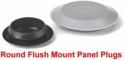 Caplugs Flush Mount Black Plastic & Metal Body Hole Plugs, 1 Inch, Pack of 10