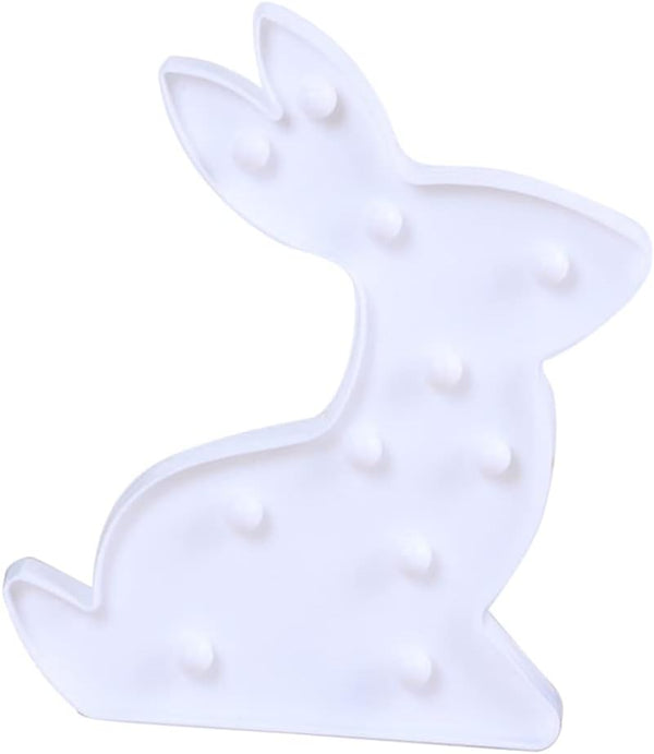 Rabbit Marquee Sign Easter Lights, Decorative Bunny Neon Night Light, LED Lighted Marquee Wall Sign for Bedroom, Cafe