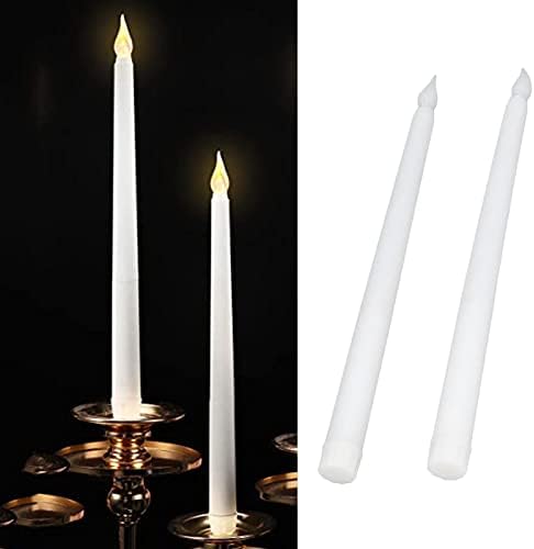 Pssopp 2pcs LED Taper Candles, Flameless Electronic Candle Light for Festivals and Parties