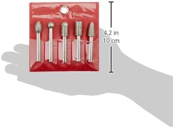Big Horn 19391 5PC Diamond Burr Set - 1/4 Inch Shank, 50 Grit Coarse