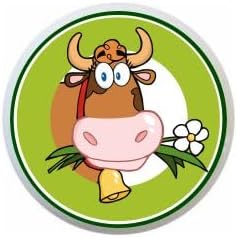 Generic Dairy Cow on Green Background Cows - 1.5" Decorative Glossy Ceramic Dresser