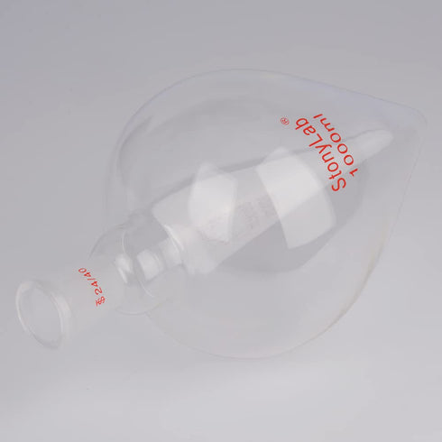 stonylab Recovery Flask, Heavy Wall Single Neck Borosilicate Glass Rotary Evaporator Flask, 1000 ml, Pear-Shaped