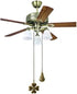 Ceiling Fan Pull Chain Set, 2 Pcs Bulb and Four-Leaf Pattern Pull Chain Extension, 12 Inch Ceiling Fan Chain Extender