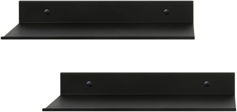 Z Metnal Small Decor Shelves, Mini Floating Display Wall Shelf, Aluminum, Matt Black, 12 x 5 inch, 2 Pack