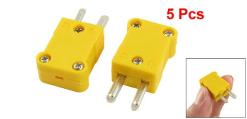 uxcell 5 Pcs Yellow Plastic Case SMPW-K-M K Type Thermocouple Wire Connector