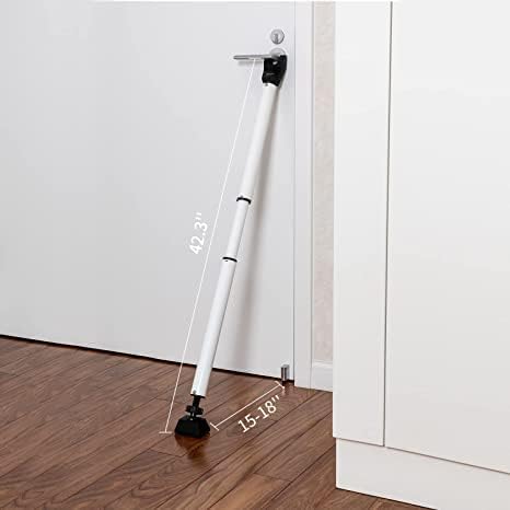 2 1 Jammer (2 Pack,White) Door Security Bar Upgraded Door Stoppers Adjustable Sliding Glass Door Security Bar in Heavy
