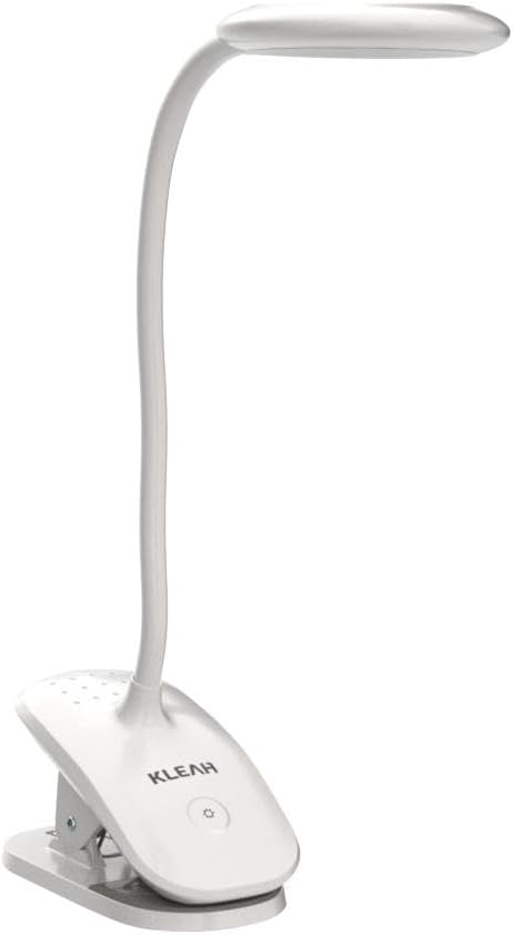 Clip on Light for Bed & Desk, Flexible Gooseneck, Battery Operated Rechargeable Clamp Lamp for Reading in Bed