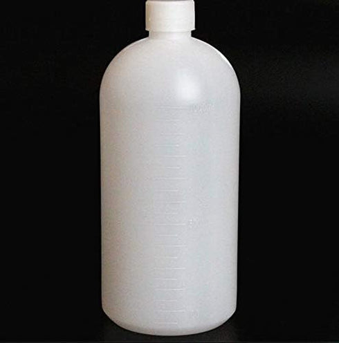 2PCS 1000ml/34oz Plastic Small Mouth Graduated Lab Chemical Reagent Bottle with Inner Plug, Leak-proof Laboratory
