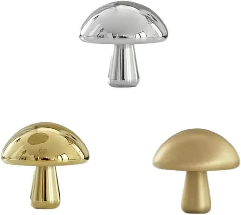 SANCHAKOU 4 Pack Dresser Knobs Brass Shoe Cabinet Bedside Table Mushroom Handle Wardrobe Door Handle Drawer Cabinet