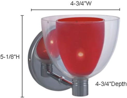 Jesco Lighting WS215-BU/SN 215 1-Light Lina Series Wall Sconce, Blue/Satin