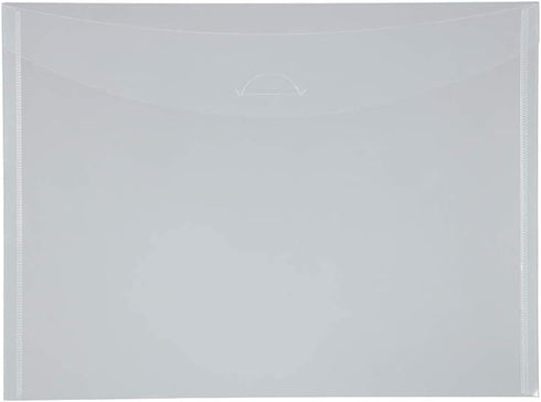 JAM PAPER Plastic Envelopes with Tuck Flap Closure, Letter Booklet, 8 7/8 x 12, Clear, 12/Pack