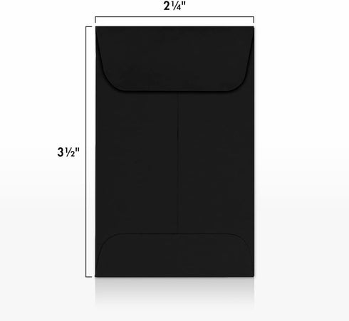LUXPaper #1 Coin Envelopes, Midnight Black, 250 Qty