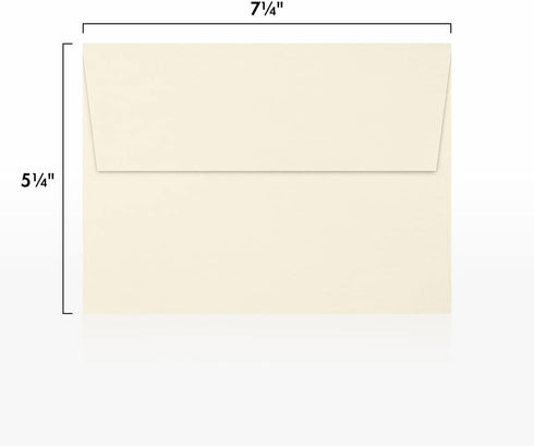 LUXPaper A7 Invitation Envelopes, Peel & Press, 5 1/4" x 7 1/4", Natural, 80lb Text, 50 Qty