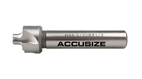 Accusize Industrial Tools Hss Corner Rounding End Mill, 5/32'' Radius, 1/2'' Shank Diameter, 3'' Oal
