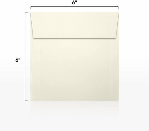 LUXPaper Square Invitation Envelopes | 6" x 6" | Natural Linen | Peel & Press | 80lb. Text | 50 Qty