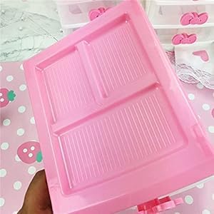 Lovely Girls Multi-layers Desktop Plastic Storage Box, Pink Cute Locker Decor Mini Drawer Organizer for Home, Office