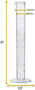 EISCO Graduated Cylinder, 100mL - Class A Tolerance, Octagonal Base, TPX Plastic, Industrial Quality, Autoclavable