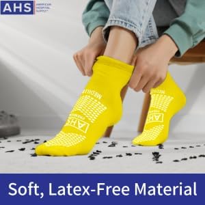 6 AMERICAN HOSPITAL SUPPLY Non-Slip Hospital Socks, Anti-Skid, Anti-Slip Gripper Socks for Medical or Home Use, Pairs