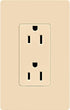 Lutron Claro 15 Amp Duplex Outlet, CAR-15-IV, 125 Volts, Ivory