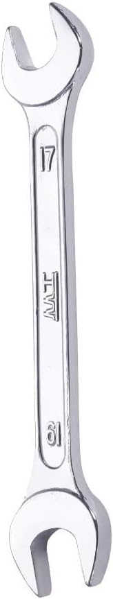 Utoolmart Double Open End Wrench, 185mm Length, 17mm x 19mm, 45# Carbon Steel, Chrome Plated Repairs Tool