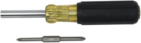Klein Tools 32559 6-in-1 Multi-bit Screwdriver/Nut Driver, Extended Reach with Phillips and Slotted Bits