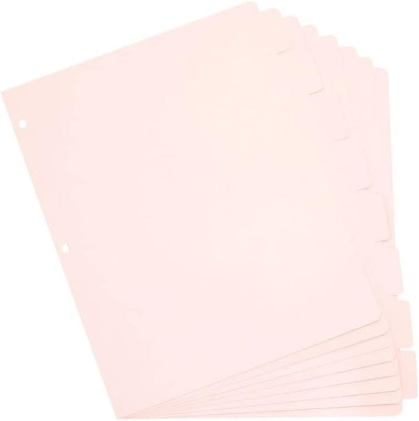Paper Junkie 12 Sets Pink 8 Tab Dividers for 3 Ring Binder, 96 Total Page Separators for School, Work, Home