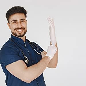 Inspire Medical Gloves, Powder Free Stretch Vinyl Exam Gloves, Disposable Latex Free Cooking Gloves