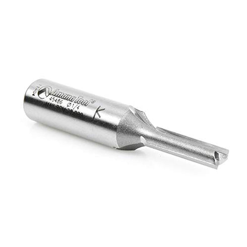 Amana Tool Carbide Tipped Straight Plunge, 1/4 Dia x 1", 2 Shank, Model 45486
