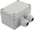 YXQ 1 in to 2 Out Electrical Junction Box, IP65 Waterproof Project Enclosure Case with Connector Gland - White Grey