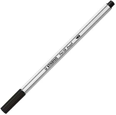 STABILO Premium Fibre-Tip Pen with Brush Tip, Pack of 12, Assorted Colours