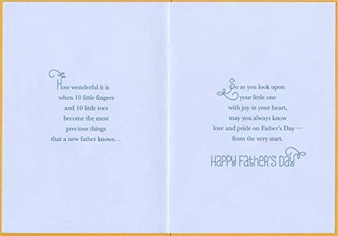 New Father Father's Day Card - Teddy Bear & Baby Bottle Design