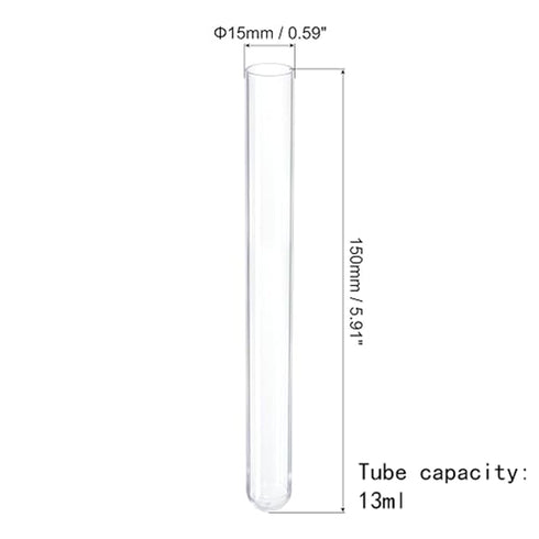 10Pcs Clear Plastic Test Tubes with Cork Stoppers, 15x150mm 13ml, Good Seal for Jewelry Seed Beads Powder Spice Liquid Storage, Lab Use or Decoration