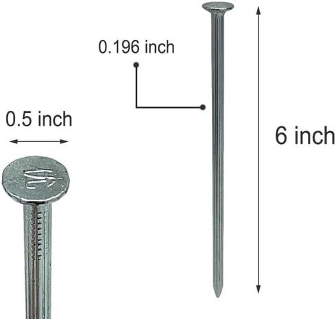 Metal Nails; 6-Inch 36 Pcs Landscape Anchoring Spikes for Paver, Weed Barriers, Turf, House Construction, Carpentry Nail, Tent, Anchoring Stakes (36-6in) by COBARYEN