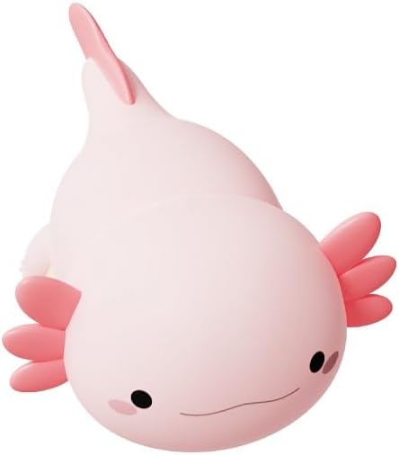 QANYI Axolotl Night Light, Cute Pink Silicone Axolotl Animal with Soft Touch NightLight for Kids Room, Dim Nursery Lamp