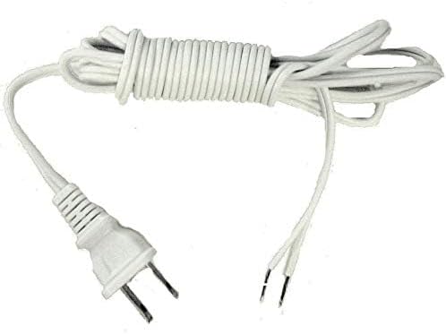 TABLE & FLOOR WHITE LAMP CORD SPT 1 W/PLUG 8 FOOT LONG