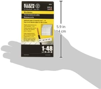 56250 1-48 Klein Tools Wire Marker Book for Cable Management, Electric Panel Organization Wire Label Stickers, Numbered